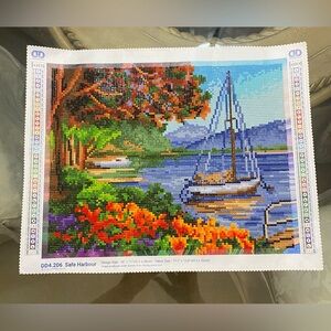 finished diamond painting titled "Safe Harbour".